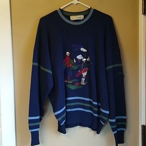 Lyle & Scott Club Wool Golf Embroidered Vintage Jumper Sweater Scottland